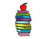 Libros y manzana