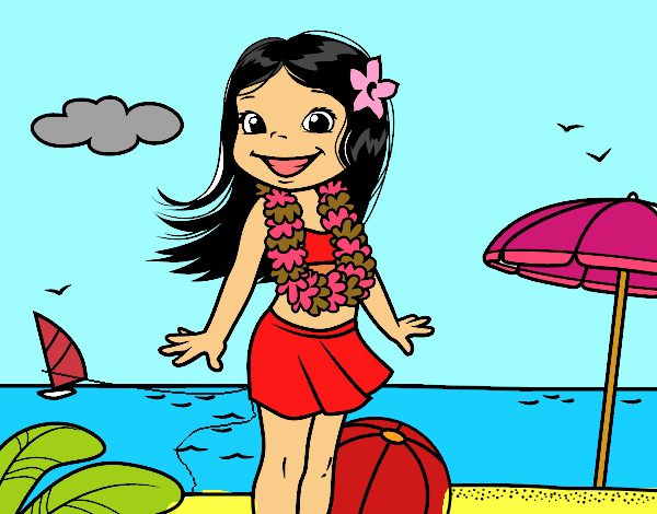 Niña en la playa