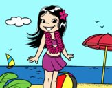 Niña en la playa