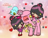 Niñas y Unicornio Kawaii