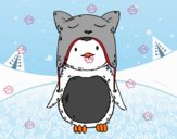 Pingüino con gorrito divertido