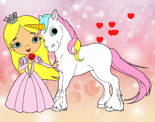 Princesa y unicornio