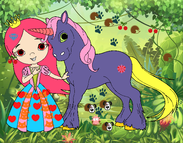 Princesa y unicornio