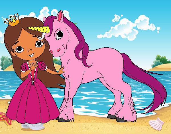 Princesa y unicornio