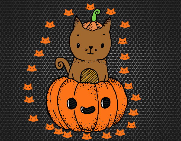 Un gatito de Halloween