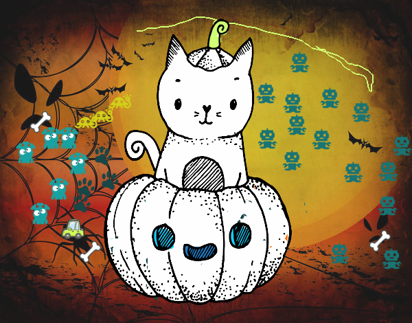 Un gatito de Halloween