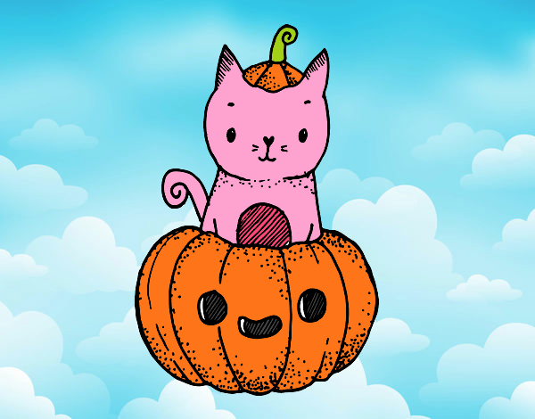 Un gatito de Halloween