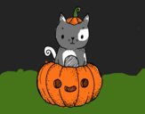 Un gatito de Halloween