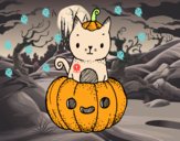 Un gatito de Halloween