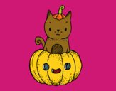 Un gatito de Halloween