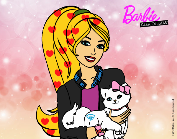 Barbie con su linda gatita