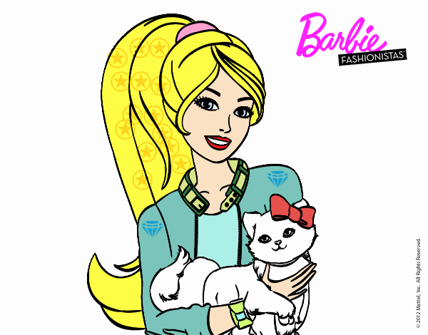 Barbie con su linda gatita