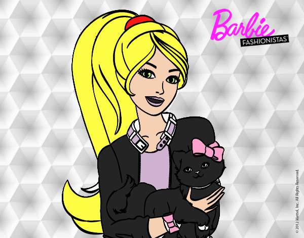 Barbie con su linda gatita