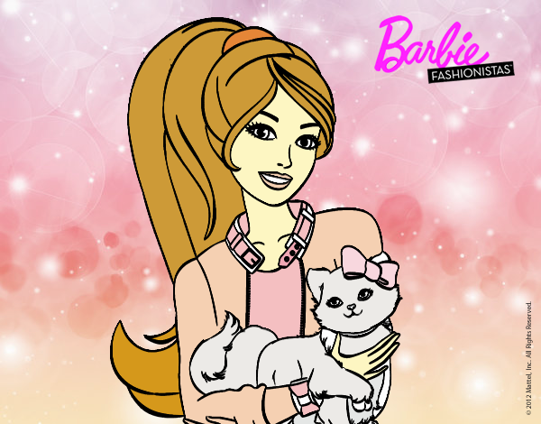 Barbie con su linda gatita