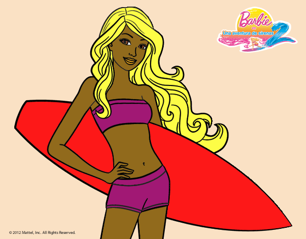 Barbie con tabla de surf