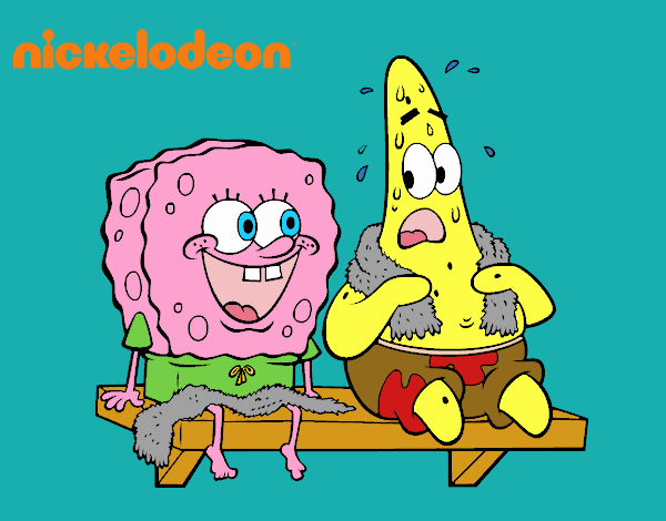 Bob Esponja y Patricio en bañador