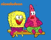 Bob Esponja y Patricio en bañador