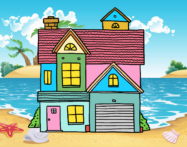  Dibujo de casa de la playa de mami pintado por en Dibujos.net el día