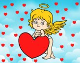 Cupido y un corazón