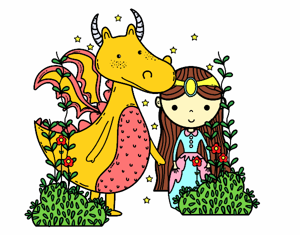 Dragón y princesa