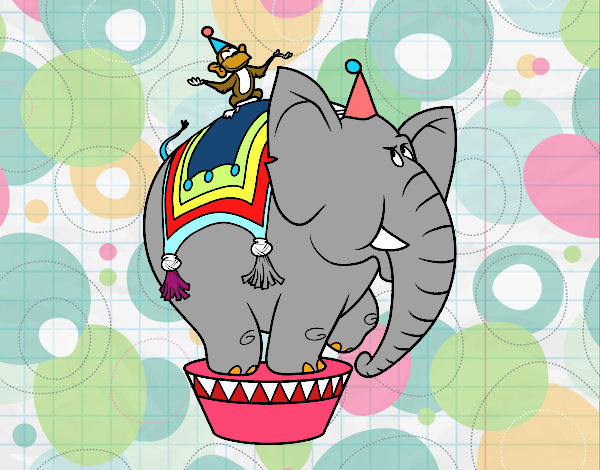 Elefante y mono de circo