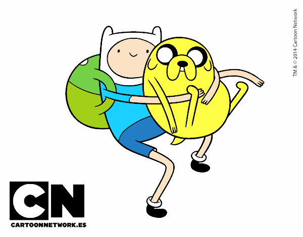 Finn y Jake abrazados