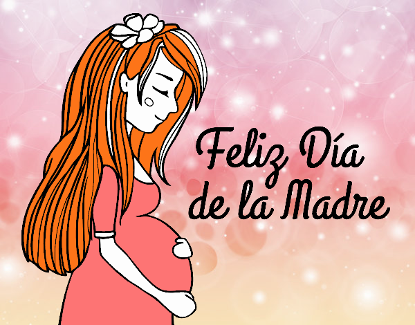 Mamá embarazada en el día de la madre