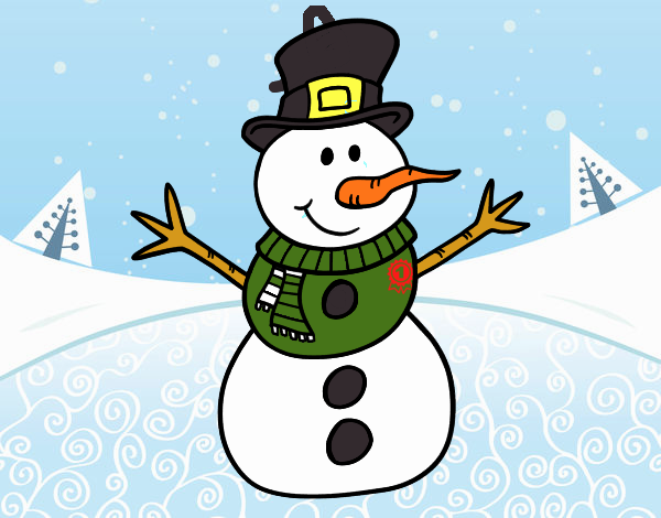 Dibujo de Muñeco de nieve con sombrero pintado por en  el día  25-06-21 a las 00:57:41. Imprime, pinta o colorea tus propios dibujos!