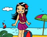 Niña en la playa