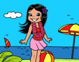 Niña en la playa