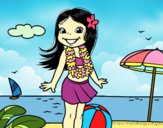 Niña en la playa