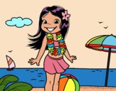 Niña en la playa