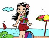 Niña en la playa