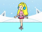 Niña patinadora sobre hielo