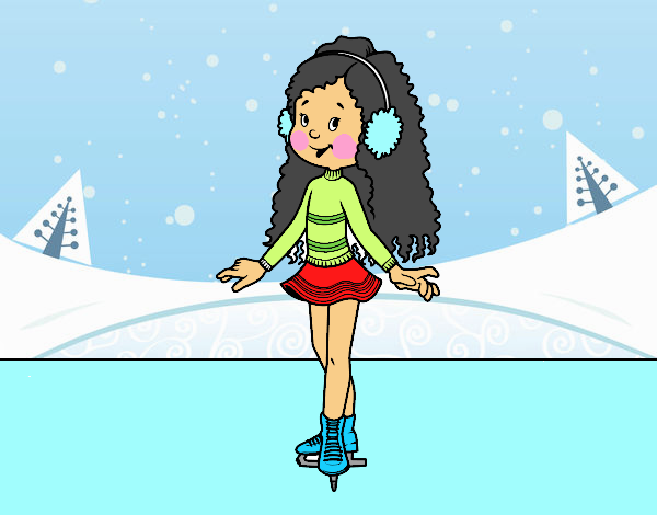 Niña patinadora sobre hielo