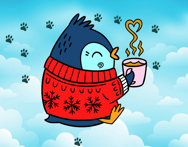 Pajarito tomando un té