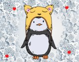 Pingüino con gorrito divertido