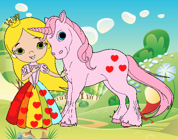 Princesa y unicornio