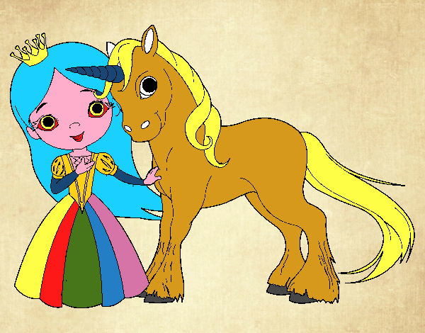 Princesa y unicornio