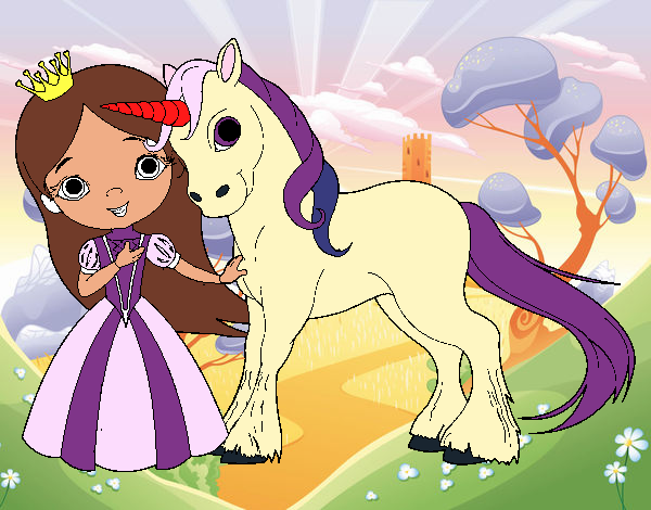 Prinsesa con un unicornio