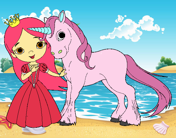 Princesa y unicornio