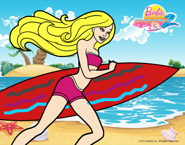 Barbie corre al agua