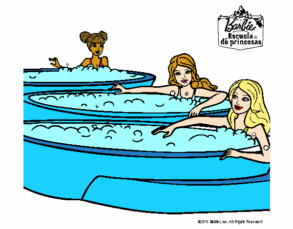 Barbie y sus amigas en el jacuzzi