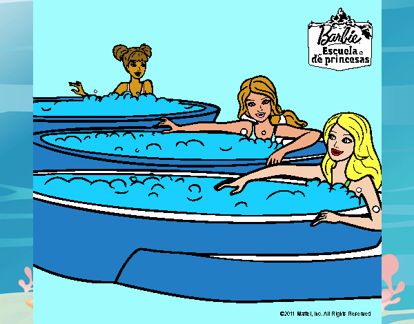 Barbie y sus amigas en el jacuzzi