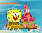 Bob Esponja y Patricio en bañador