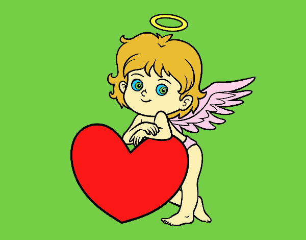 Cupido y un corazón