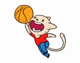 Gato jugando a baloncesto