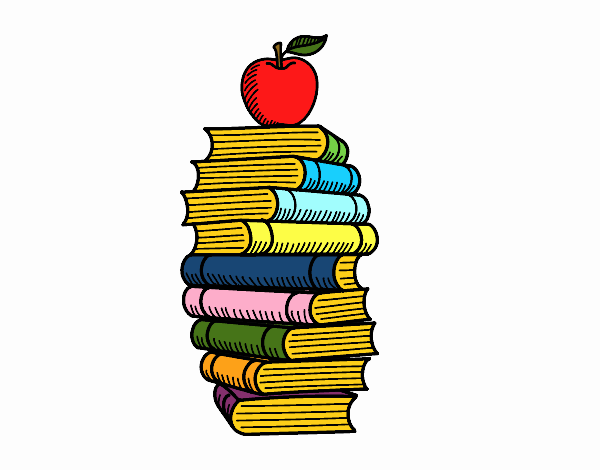 Libros y manzana