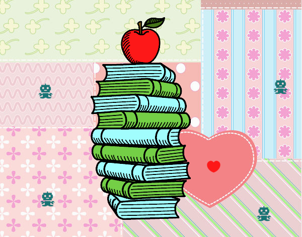 Libros y manzana