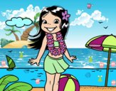 Niña en la playa